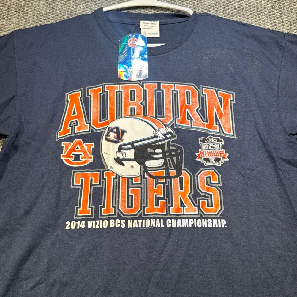 Auburn Tigers 2014 BCS National Championship Shirt Youth XL Navy Blue NWT Gildan